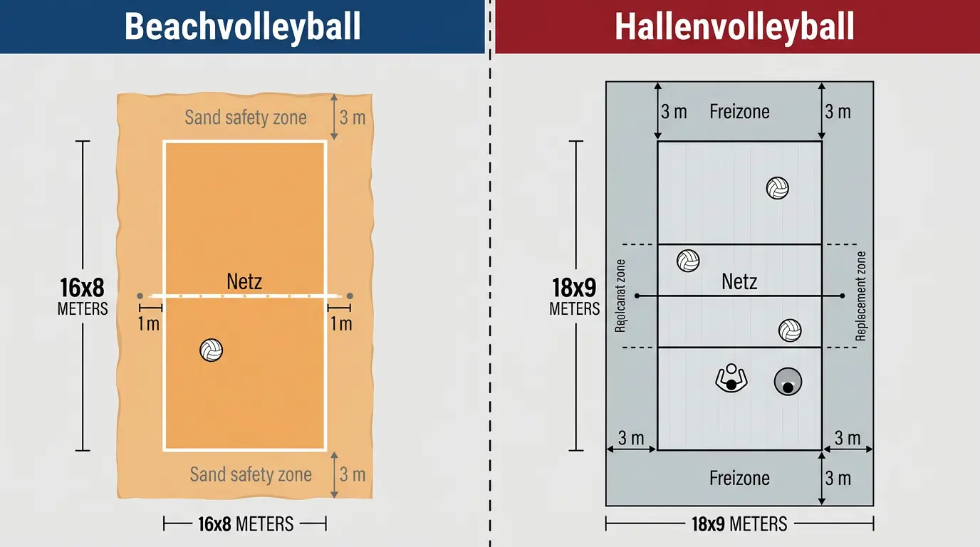 Regelunterschiede Beachvolleyball vs. Hallenvolleyball beim Wetten – Satzlänge, Format und Spieleranzahl