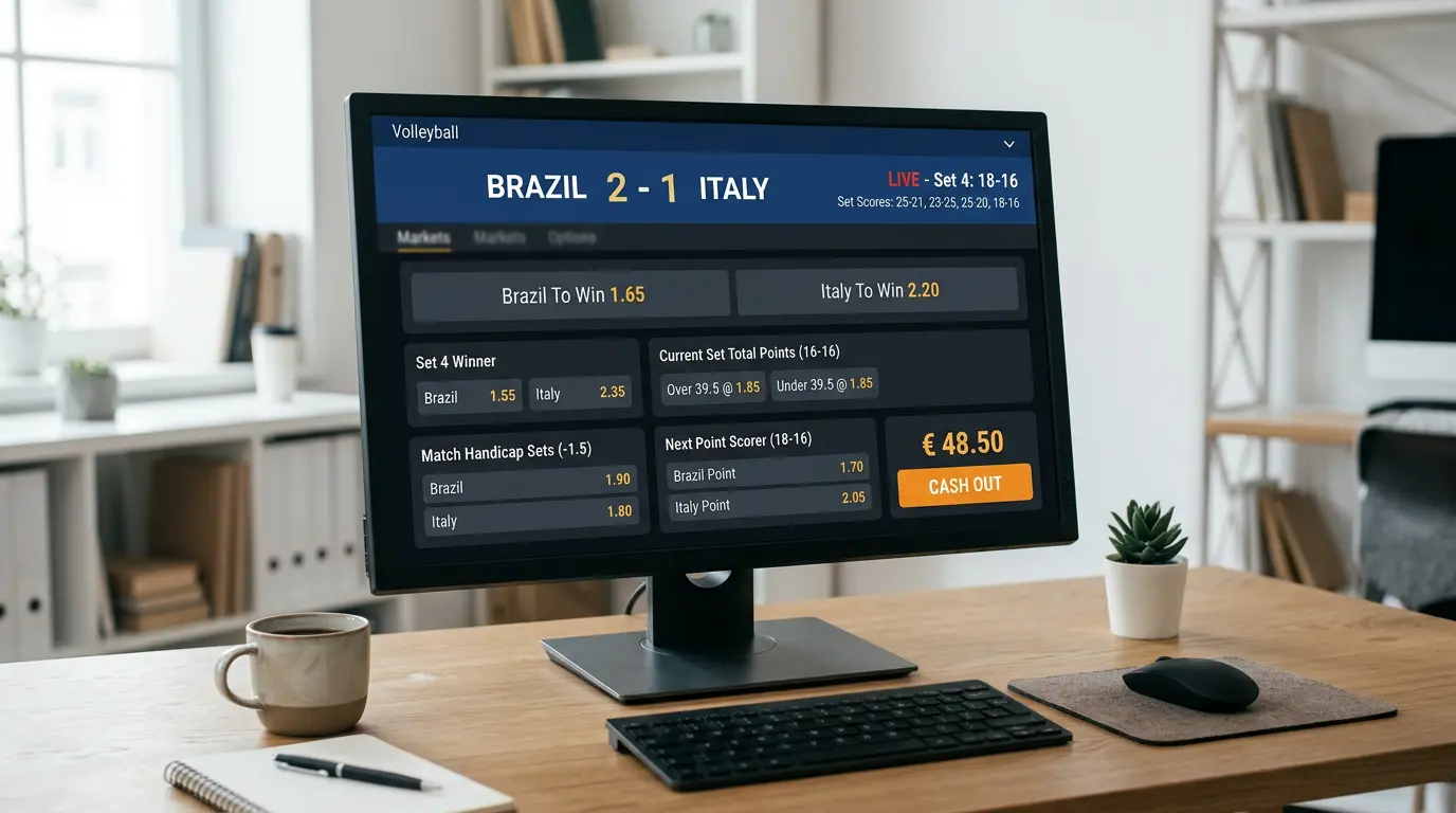 Betway Volleyball Live-Wetten – In-Play-Markttiefe und Cash-Out-Funktion bei laufenden Volleyball-Partien