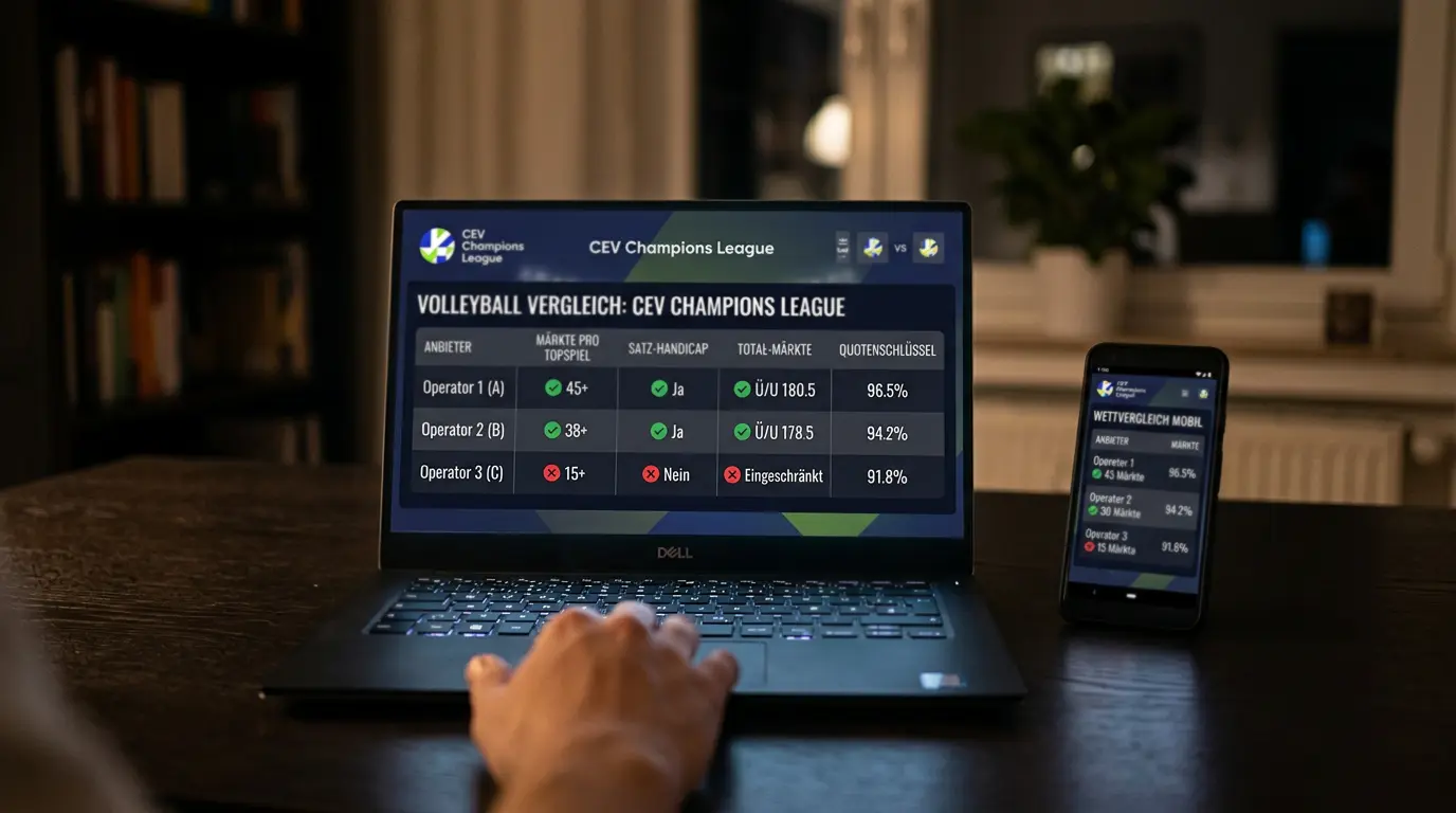 Vergleich der Wettanbieter für CEV Champions League Volleyball – Markttiefe und Quotenqualität