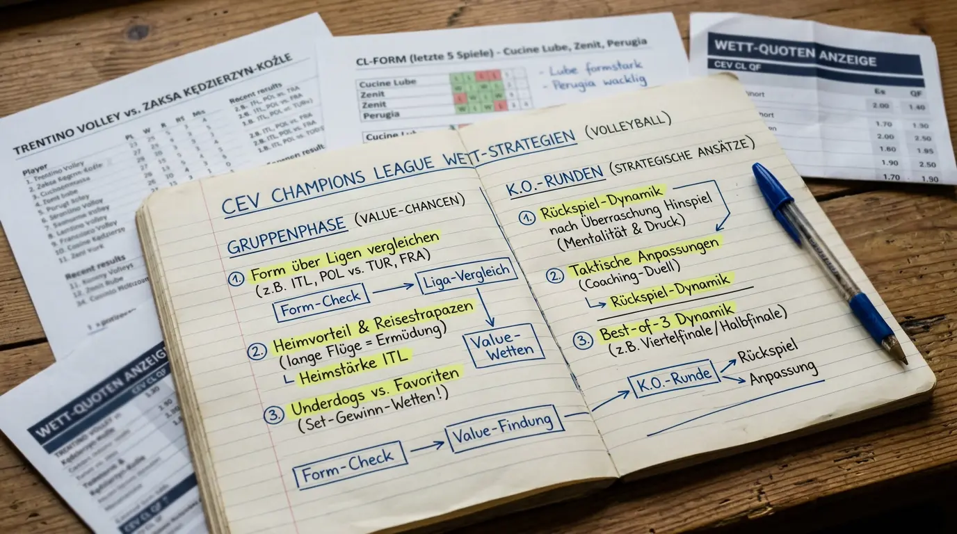 Strategische Tipps für CEV Champions League Volleyball Wetten – Gruppenphase und K.o.-Runden
