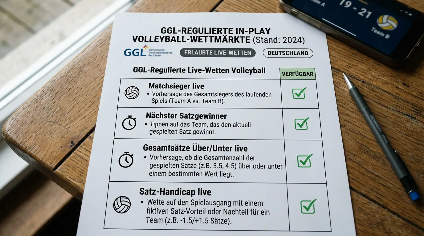 Erlaubte In-Play-Märkte für Volleyball bei GGL-lizenzierten deutschen Sportwetten-Anbietern