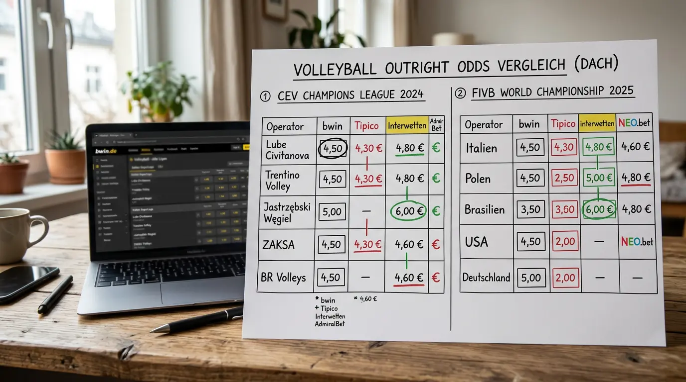 Anbieter-Vergleich für Volleyball Outright-Wetten – welcher Buchmacher bietet die besten Langzeitwetten-Quoten
