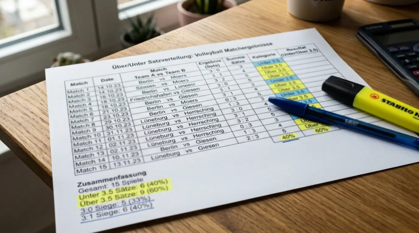 Analyse der Spielergebnisse für Volleyball Über/Unter Wetten – statistische Grundlage