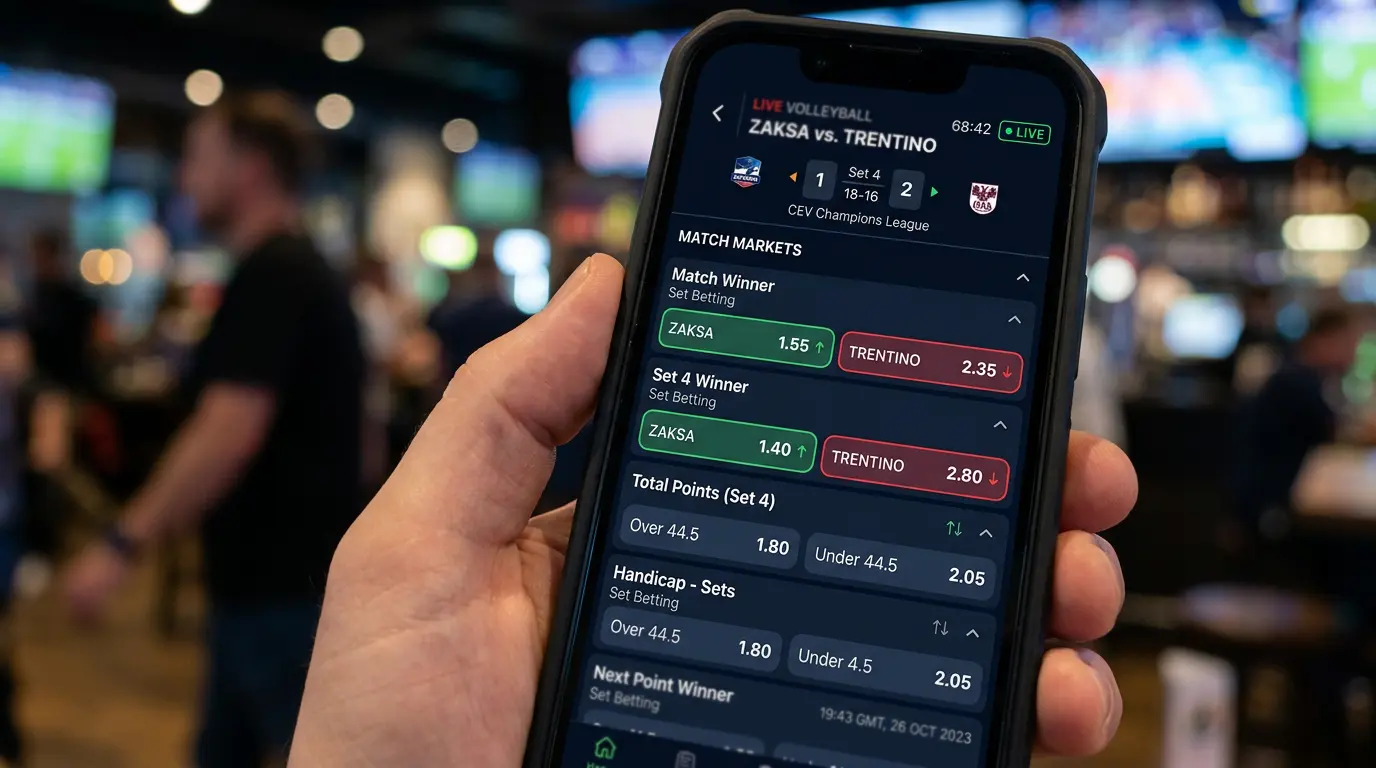 Live-Markt-Navigation bei Volleyball Wetten App – Quoten-Updates in Echtzeit auf Smartphone