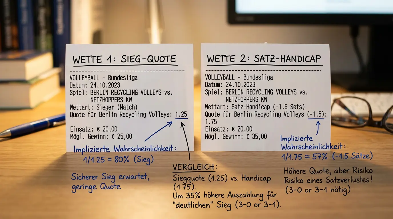 Vergleich von Siegwette und Satz-Handicap beim Volleyball – Marktineffizienz und Value-Potenzial