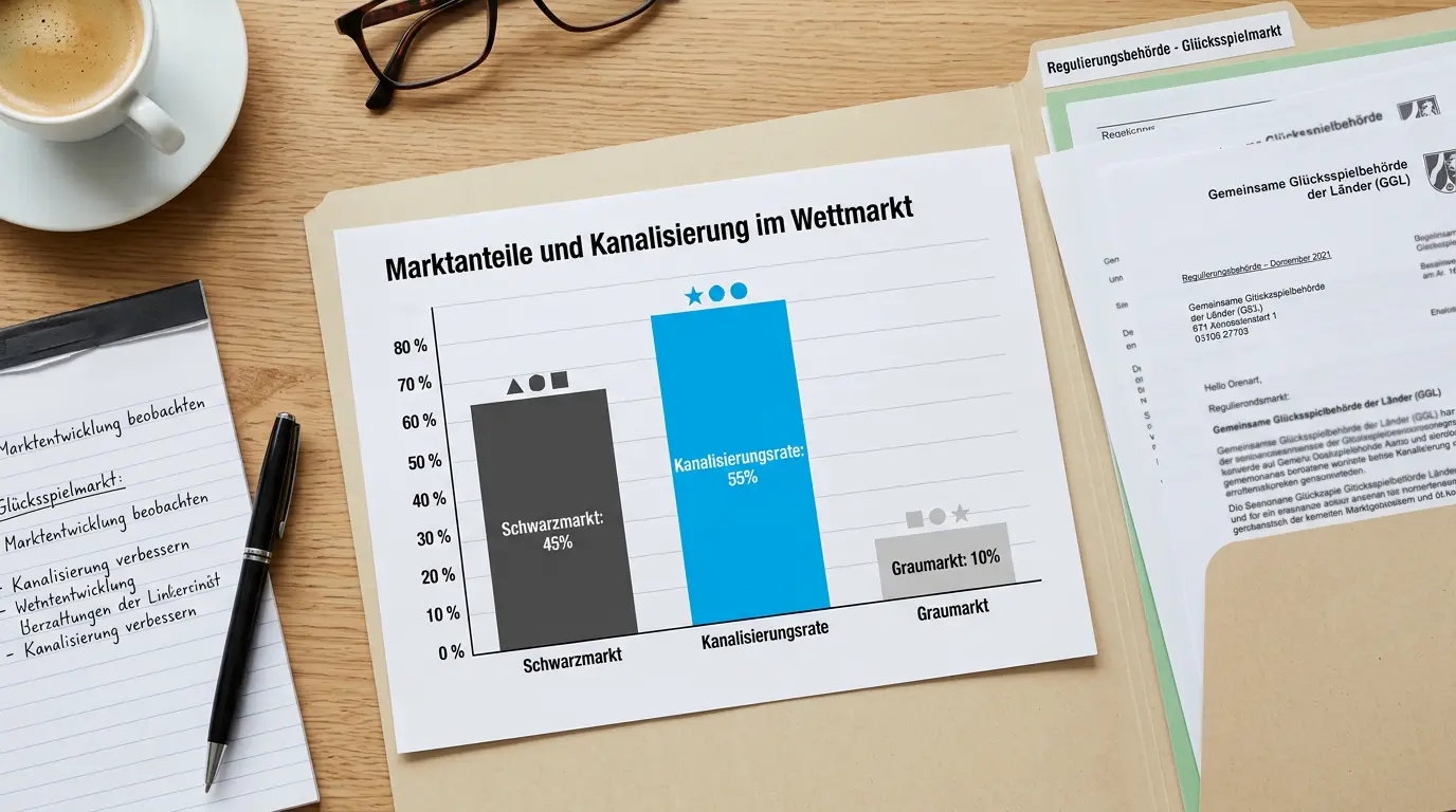 Schwarzmarktanteil im deutschen Online-Glücksspiel 2026 – 22,97 Prozent fließen an nicht lizenzierte Anbieter